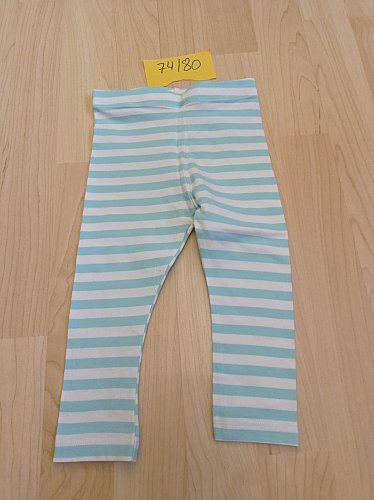 Leggings grün/weiß gestreift unisex  Gr 76/80