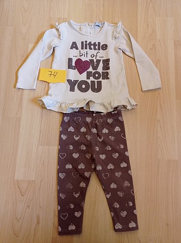 Set Langarmshirt und Leggings, Gr 74