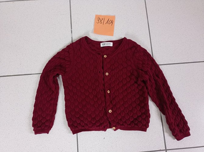 Strickjacke Farbe Bordeux Gr 98/104 H&M