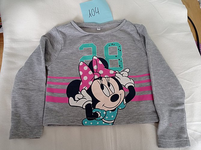 kurzes Sweatshirt mit Minni Mouse Gr 98 / 104