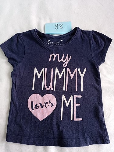 T-Shirt m Aufschrift Mummy loves me Gr 98